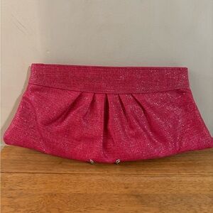 Lauren Merkin Pink Glitter Clutch Bag 13x6